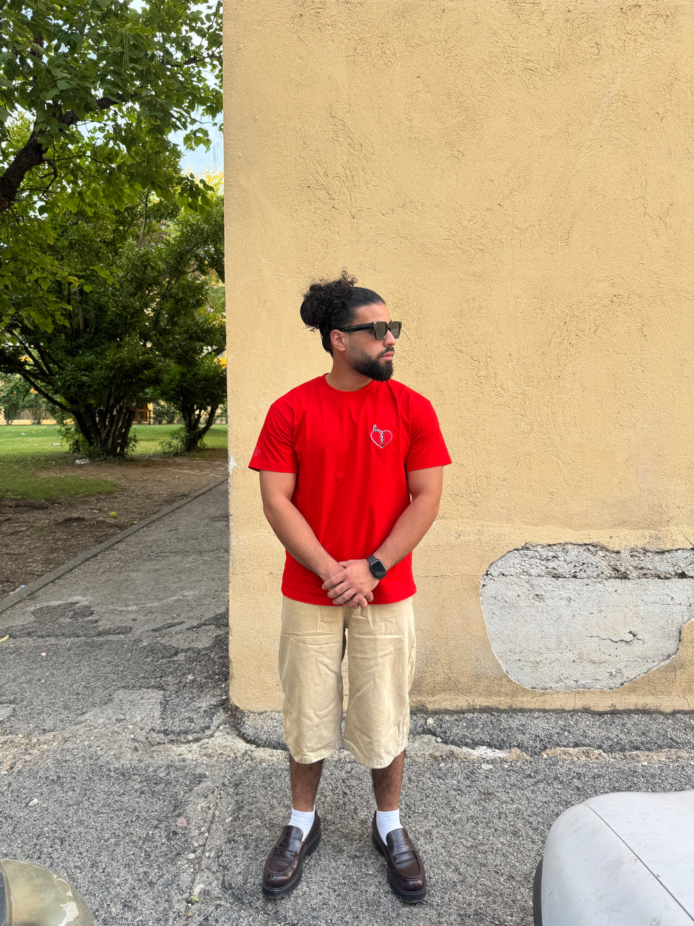 T-shirt rouge · Vue 360°