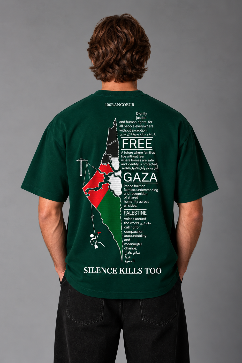 T-shirt Vert — "La Terre Qui Résiste" — vue de dos