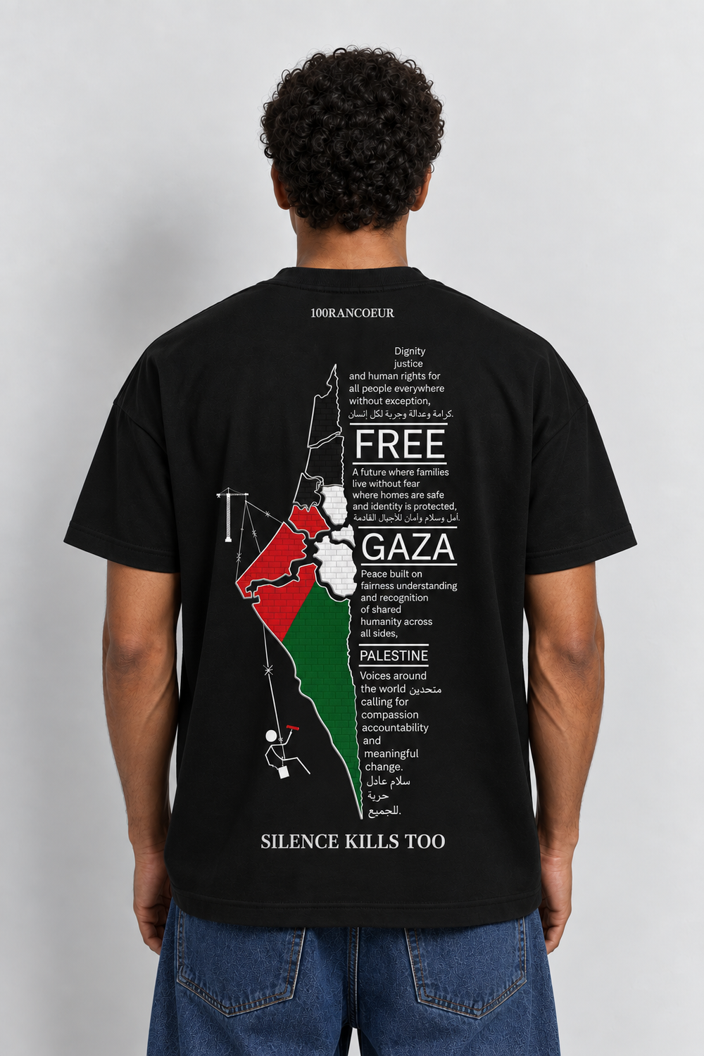 T-shirt Noir — "Le Silence Qui Parle" — vue de dos