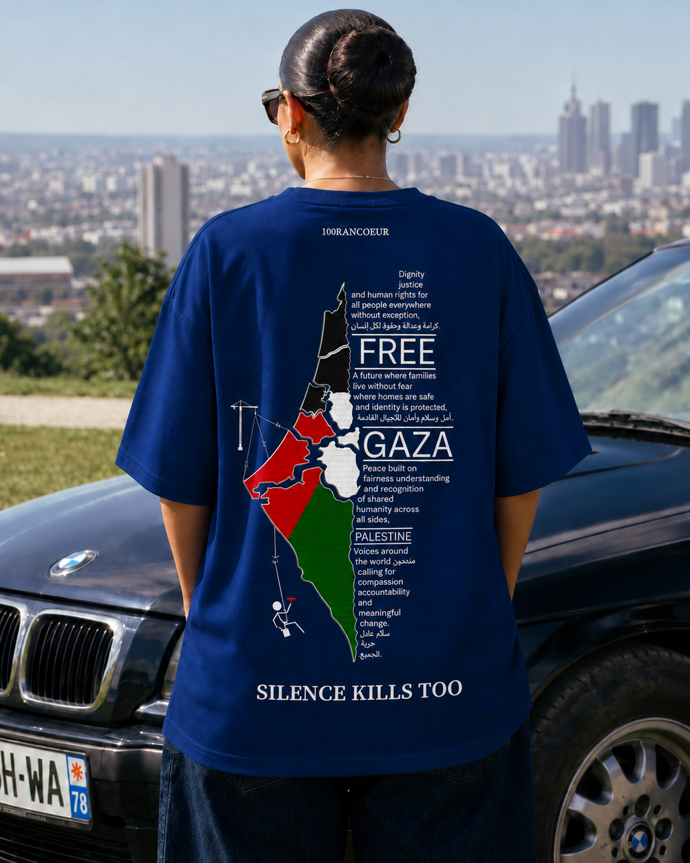 T-shirt Bleu Roi — "L'Horizon" — vue de dos